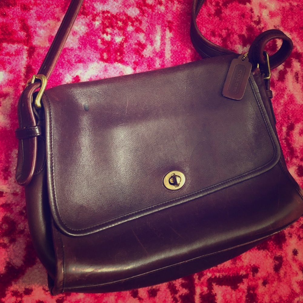 SOLD Burgundy vintage coach bag